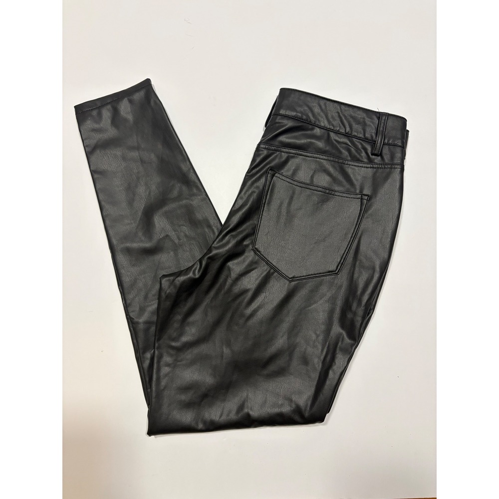 Maurices Black Faux Leather Pants Size 12 Short‎ Career Party Chic Trendy